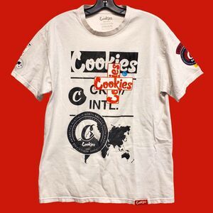 COOKIES Brand Shirt Adult Large White CKS INTL Spell Out Graphic Streetwear